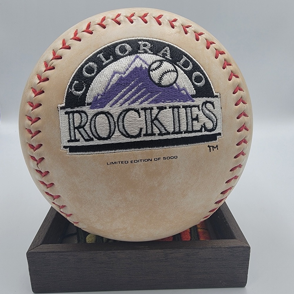 Colorado Rockies limited edition and commemorative Baseball Embroidered Aged Lrg